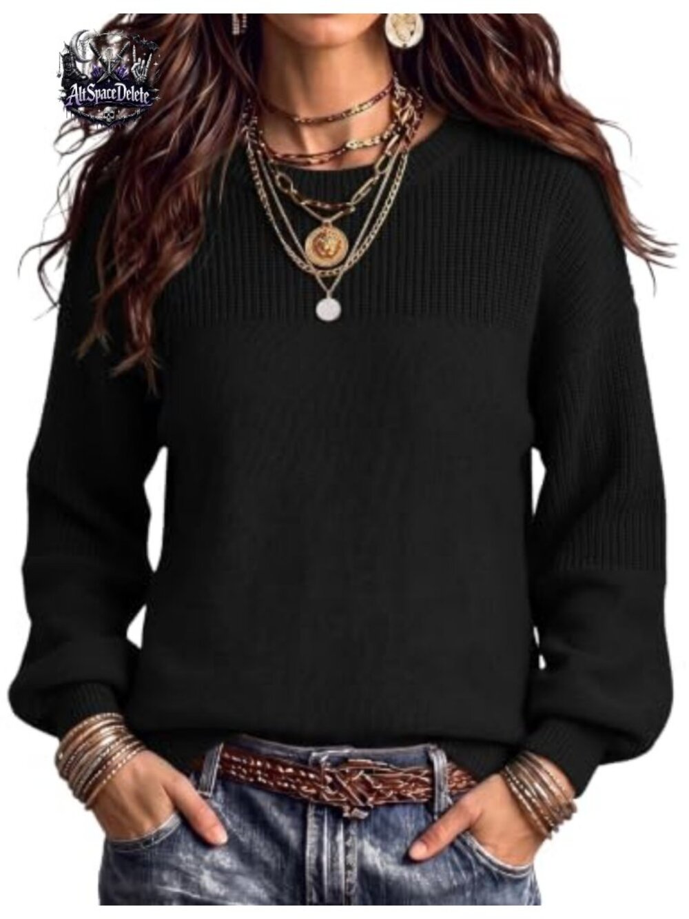 Cotton Loose Fit Chunky Knit Sweater Pullover Casual Fall